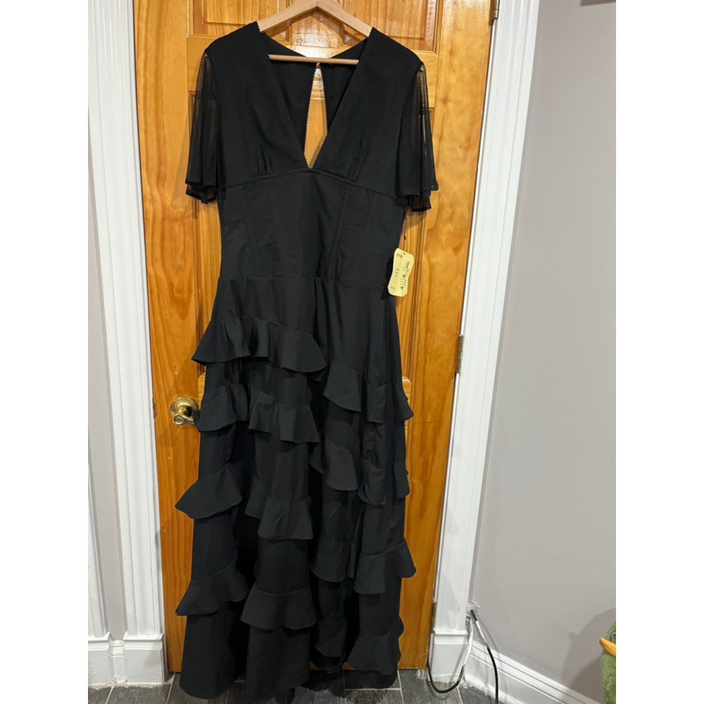New with Tag Corset Story Whismigoth Chiffon Tiered Built in Corset Maxi Dress